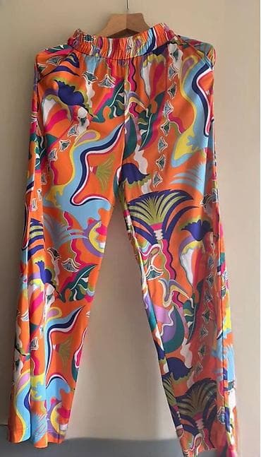 kisi geyim: Saten salvarlı dəst, 36 ölçü oversize modeldir, yeni kimi — 2