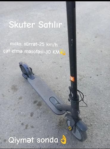 Elektrik skuter - Maksimal sürət: 25 km/saat - Tək şarjla qət etmə