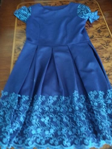 Donlar: Zərif dizaynlı qız paltarı - Rəng: tünd mavi (navy) tonlarda - Model — 2