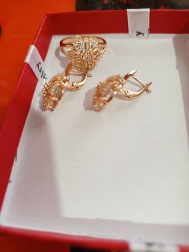 rus papağı: Üzük və sırğalar - Rəng: qızılı qirmizi rus qizili rengi rose gold - — 14