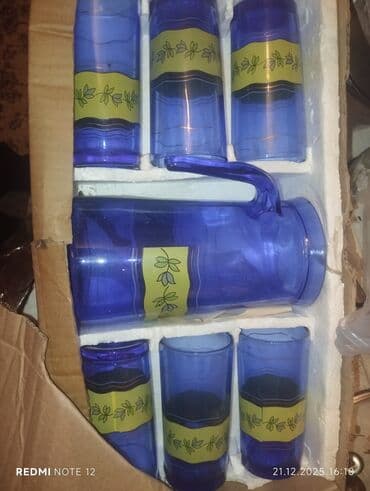 Alətlər: Mavi sürahi və stəkan dəsti - Dəst: 1 ədəd sürahi + 6 ədəd stəkan - — 2