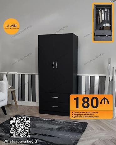 vesilkalar: Açılan, 2 qapılı Düz dolab, Qarderob, paltar dolabı — 1