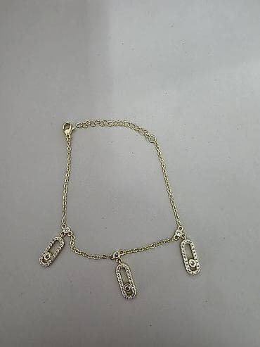 Zərif dizaynlı qızılı rəng zəncir qolbaq - Material: qızılı rəngli