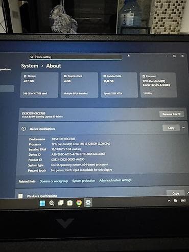 Kompüter və noutbuk aksesuarları: HP Victus, 15.6 ", Intel Core i5, 512 GB — 3