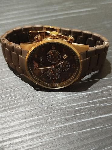 luç saat: İşlənmiş, Qol saatı, Emporio Armani, rəng - Qızılı — 6