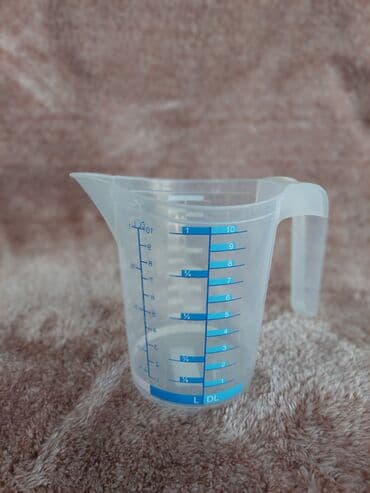 Mətbəx aksesuarları: Ölçü qrafinləri dəsti – şəffaf plastik, tutacaqlı və tökmə ağızlı - — 28