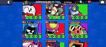 bas: Brawl Stars oyunu üçün inkişaf etmiş hesab - Kupa yolu: 54 616 (ən — 5