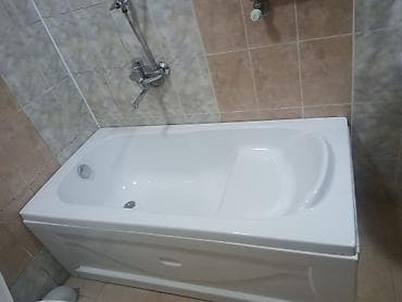 hamam ucun vannalar: Akril vannabarlı komplekt - Material: parlaq ağ akril, istiliyi yaxşı — 1