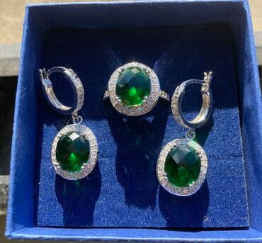 1 qram gümüşün qiyməti 2021: Dəstə daxildir: Üzük, Sırğa, Gümüş, 925 Əyar — 1