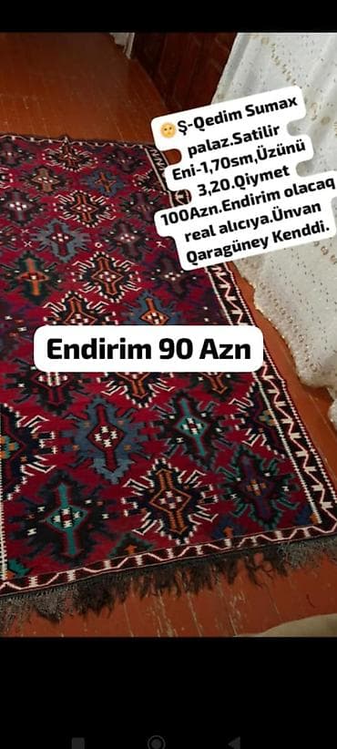 Velosiped ehtiyyat hissələri: Ş-Qədim Sumax palazı. Ölçülər: - Eni: 1,70 m - Uzunu: 3,20 m — 1