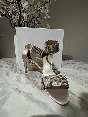 Zərif qadın sandaleti – Karen Millen 39 ölçü - Rəng: şampan/bej satən — 1