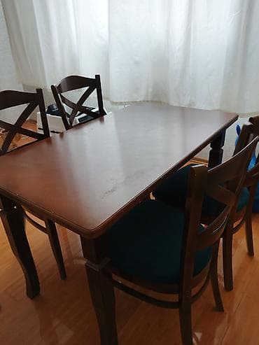 Mətbəx üçün, Açılmayan, Dördbucaq masa, 4 stul
