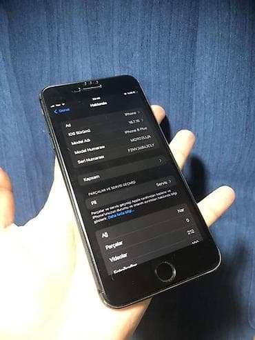 iphone kabel: IPhone 8 Plus, 64 GB, Qara, Barmaq izi — 5