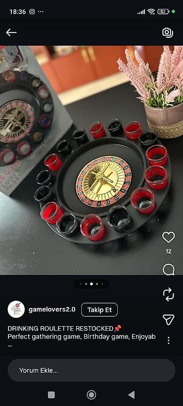 matlar: Roulette Drinking Game – İçki Ruleti Seti - Komplekt: rulet masası — 3