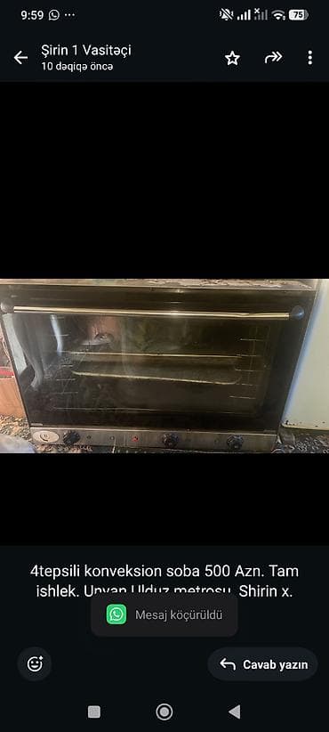 midea mikrodalga: 4tepsili konveksion soba 500 Azn. Tam ishlek. Unvan Ulduz metrosu — 1