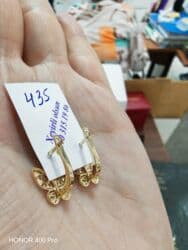 kəpənək darağ: Sırğa, Sarı qızıl, 585 Əyar, 135 g — 3