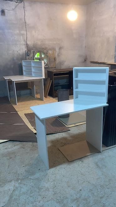 xam mdf: Düz masa, Stulsuz, Polkalı, Siyirməsiz, MDF — 3