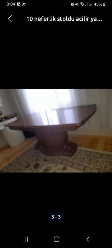 Qonaq masası, İşlənmiş, Taxta, Dördbucaq masa