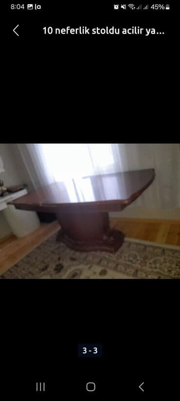 Taburetlər: Qonaq masası, İşlənmiş, Taxta, Dördbucaq masa — 2