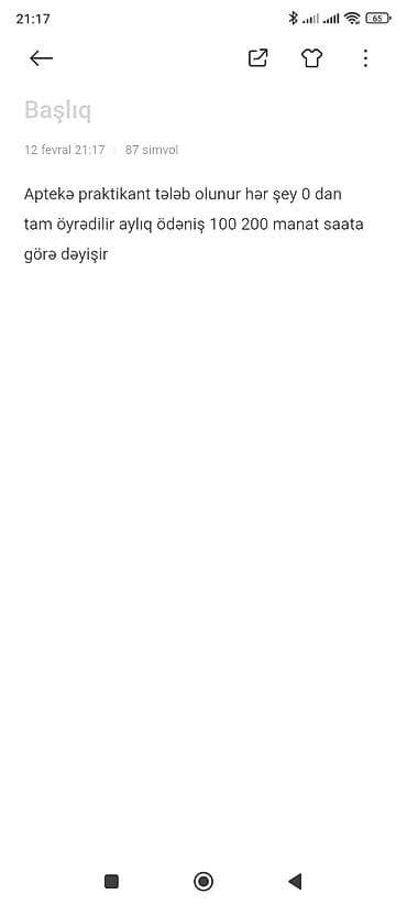 Əczaçı tələb olunur, İstənilən yaş, Təcrübəsiz, Növbəli qrafik