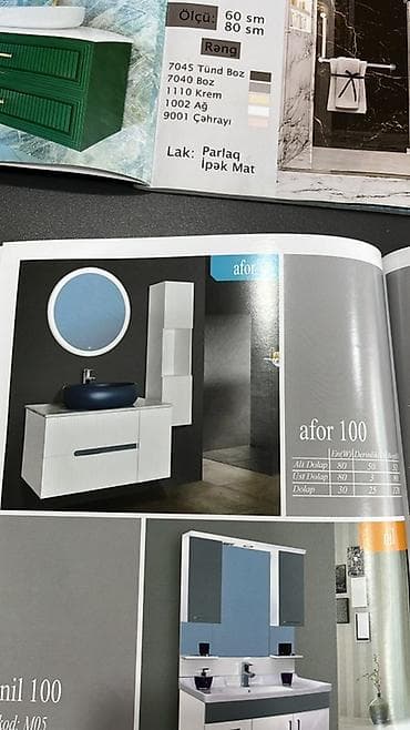 Dolablar: Banyo mebel dəstləri – 100 sm modellər 1) Apel 100 (kod: 3190) - Alt — 9