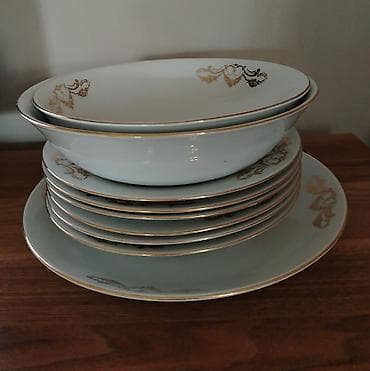 yemək dəsti: Nahar dəsti, rəng - Qızılı, Farfor — 1