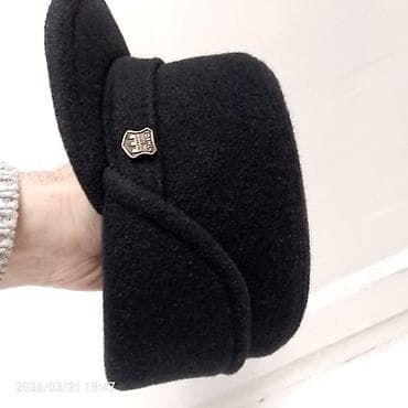 usta geyimi: Qara “FORMEN” şapka - Klassik dizaynlı, qabağı qısa kənarlı model - — 3