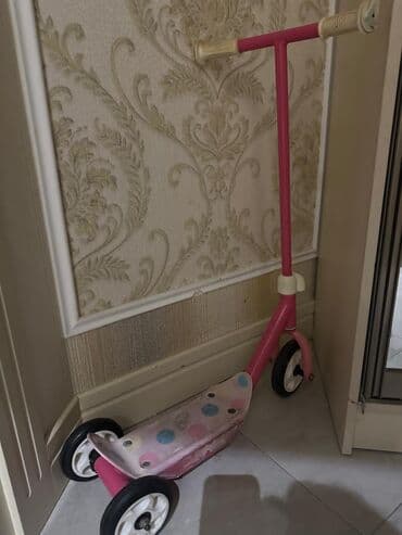 uşaqlar üçün tekerli krosovkalar: Uşaq skuteri – 3 təkərli - Təkərlər: 2 ön, 1 arxa – sabit və balanslı — 1