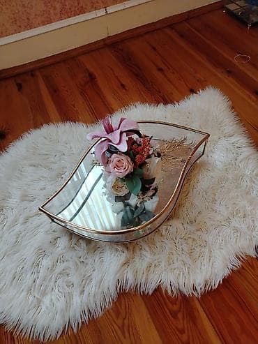 3d pen: Gəlin xonçası və bəzək dəsti - Aynalı kvadrat xonça: Qızılı haşiyəli — 8