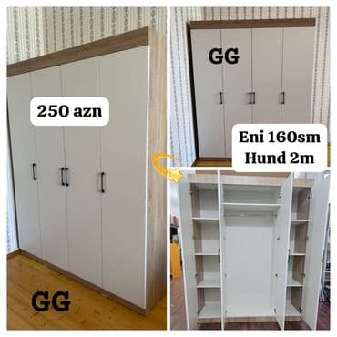 ev aboyları: Yeni, Açılan, 4 qapılı Düz dolab, Qarderob, paltar dolabı — 1