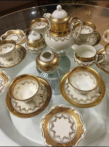 nabor: Almanyadan service desti, ishlenmeyib, gedimidir. kofe destdir + 6 — 2