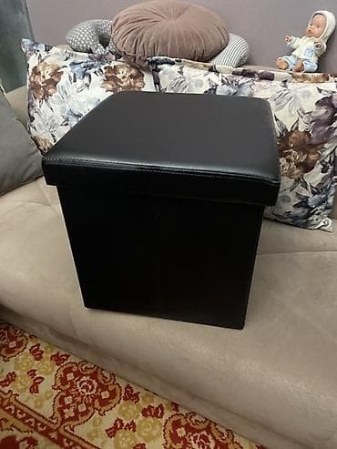 Pufiklər: İşlənmiş, Pufik oturacaq, Süni dəri, rəng - Qara — 3