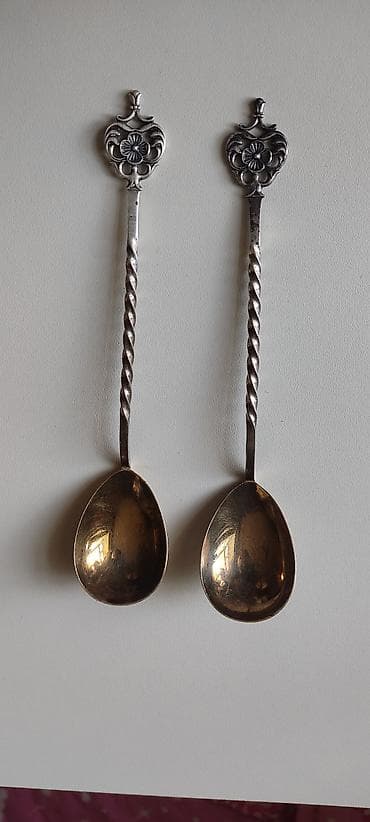 Gümüş çay qaşıqları dəsti (2 ədəd) - Material: 98 faiz tam gümüş — 6