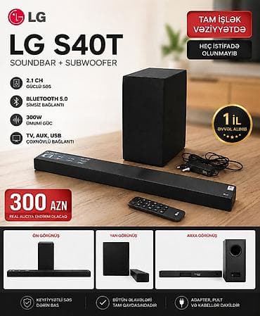 LG S40T Soundbar + Subwoofer - 2.1 kanallı güclü səs - Ümumi güc