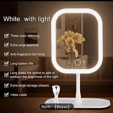 ucuz kubik: Güzgü Masaüstü, Düzbucaqlı, Makiyaj üçün, Arxa işıqlı — 1