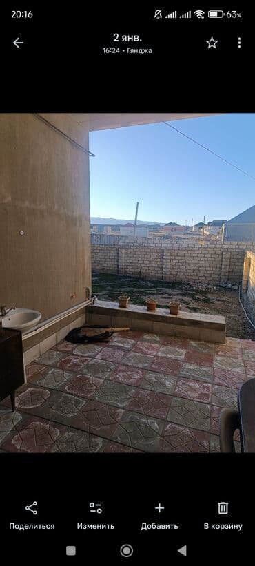 gencede satilan ucuz heyet evleri: 1 otaqlı, 37 kv. m, Orta təmir — 8