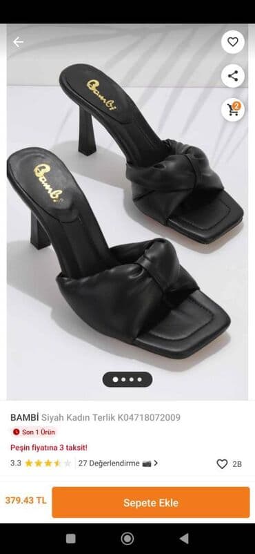 37 razmer: Sabo, Ölçü: 37, rəng - Qara, Yeni — 1