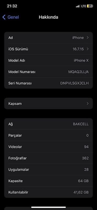 ucuz telefonlar iphone: IPhone X, 64 GB, Qara, Face ID — 6
