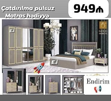 yataq otaq: İkinəfərlik çarpayı, Dolab, Yeni — 1
