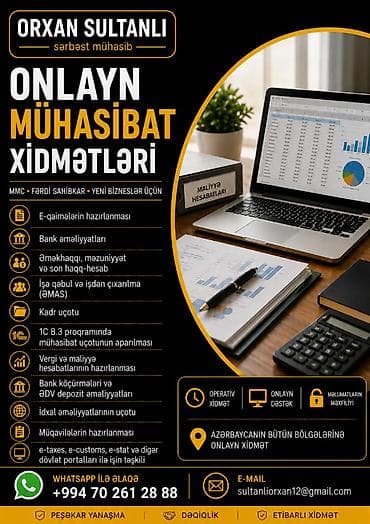Mühasibat uçotu | Hesabatlarının hazırlanması və təqdim edilməsi, Kadr uçotunun aparılması, Mühasibat uçotunun aparılması lalafo.az -da Mühasibat uçotu | Hesabatlarının hazırlanması və təqdim edilməsi, Kadr uçotunun aparılması, Mühasibat uçotunun aparılması