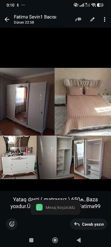 Yataq dəsti ( matrassız ) 650₼. Baza yoxdur.Ünvan