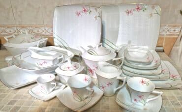 elit qab qacaq: Nahar dəsti, rəng - Ağ, Farfor, 12 nəfərlik — 1