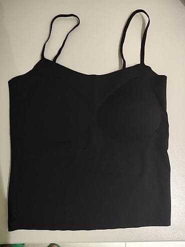 Qadınlar üçün qara rəngli seamless top – incə askılı - Model