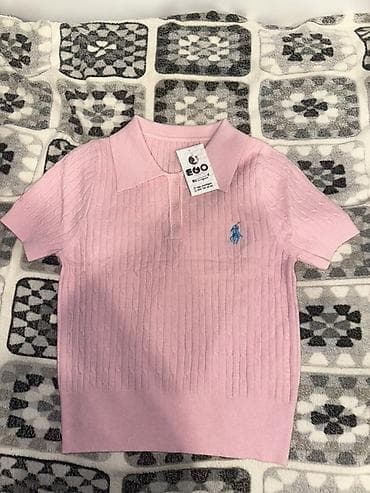 Məhsul: Qısaqollu US polo sviter - Rəng: Açıq çəhrayı - Model: Kabel