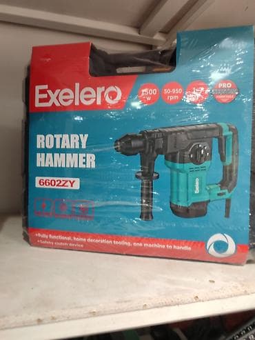 Ручные электроинструменты: Exelero Rotary Hammer 6602ZY - Güc: 1500 W - Sürət aralığı: 50–950 — 1