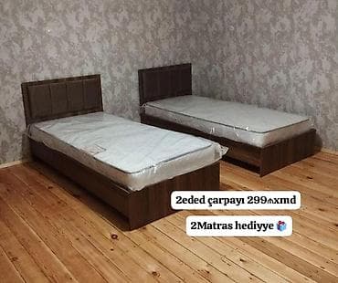 İkili çarpayı dəsti - Dəst: 2 ədəd tək nəfərlik çarpayı - Qiymət: 299
