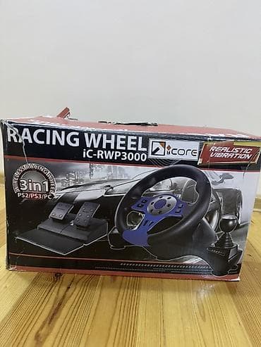 playstatio: ICORE iC-RWP3000 Racing Wheel – 3‑in‑1 sükan seti (PS2/PS3/PC) — 1