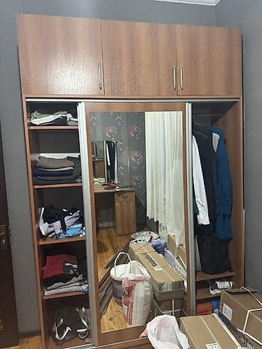 himalay duzu: Geniş paltar dolabı – sürgülü qapılı, güzgülü model - Material: taxta — 3