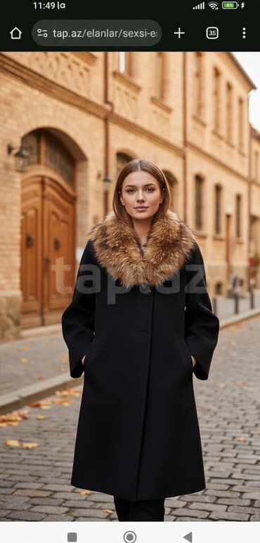 Məhsul: Qadın palto - Rəng: Qara - Model: Düz kəsim, dizə yaxın lalafo.az -da Məhsul: Qadın palto - Rəng: Qara - Model: Düz kəsim, dizə yaxın