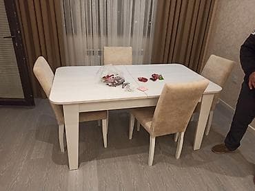 firlanan stul: Mətbəx üçün, Açılan, Dördbucaq masa, 4 stul — 1